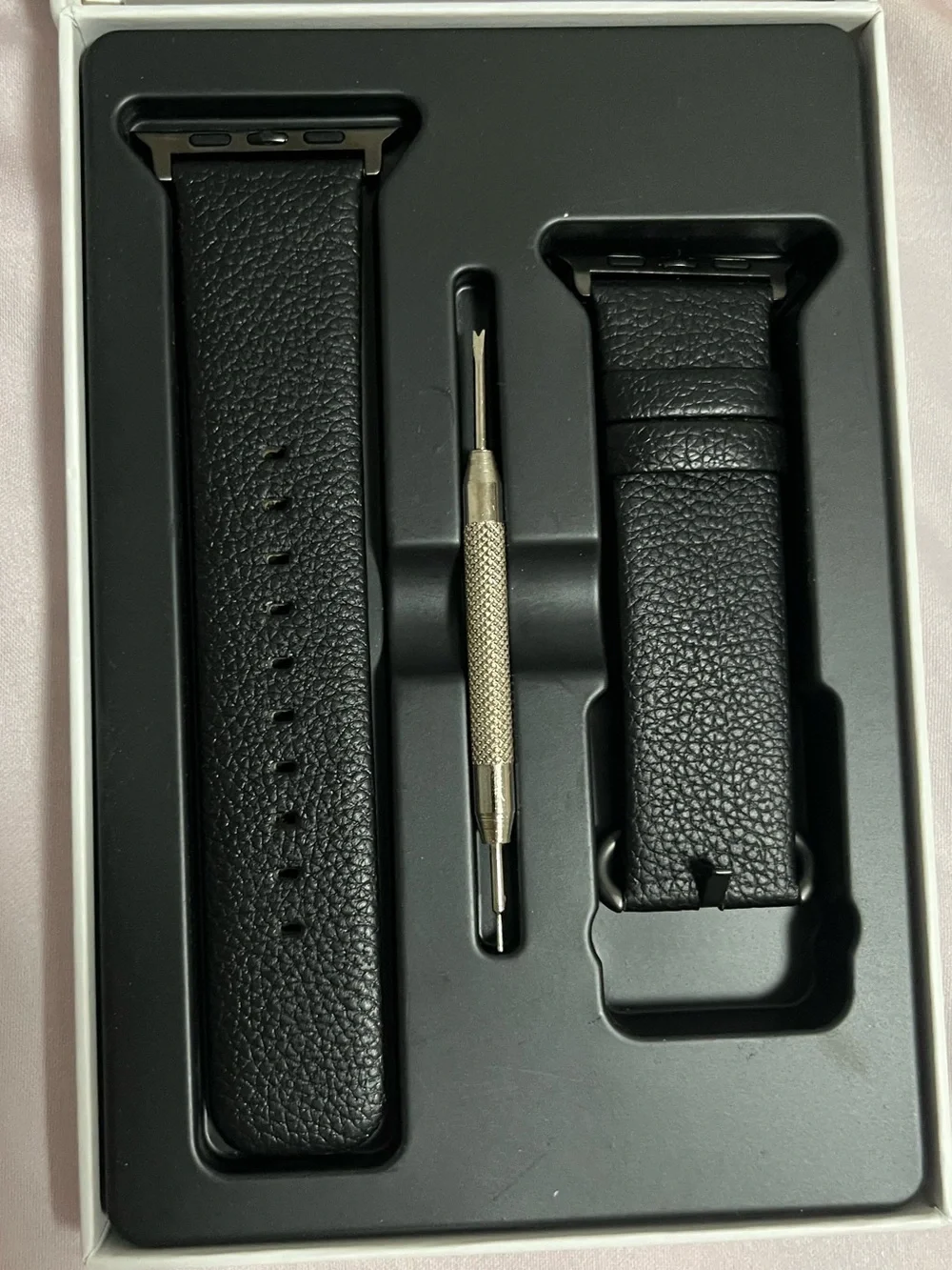 Classic Black Leather Replacement Strap for Smartwatches